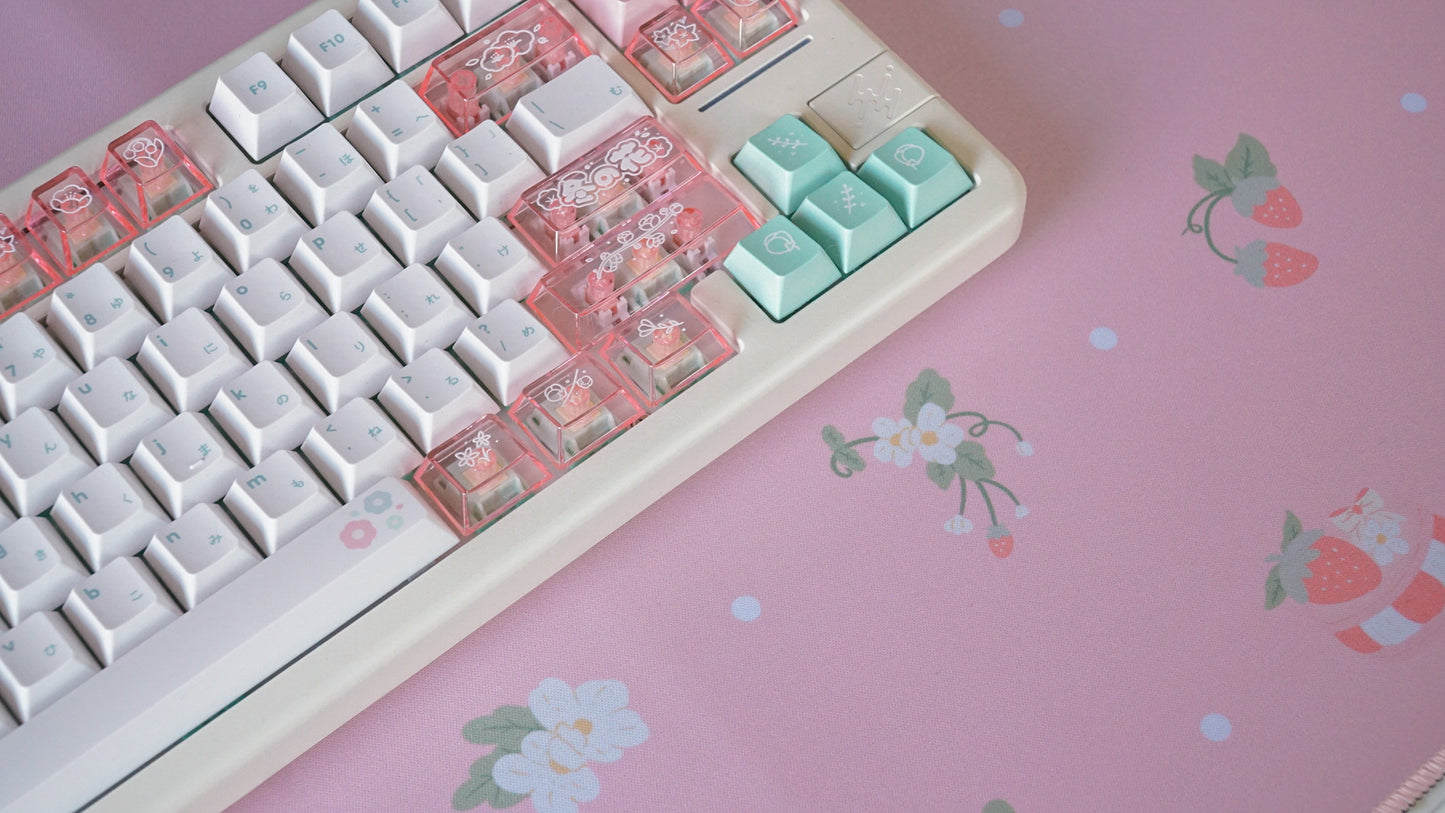 strawberry macaron deskmat