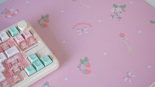 strawberry macaron deskmat