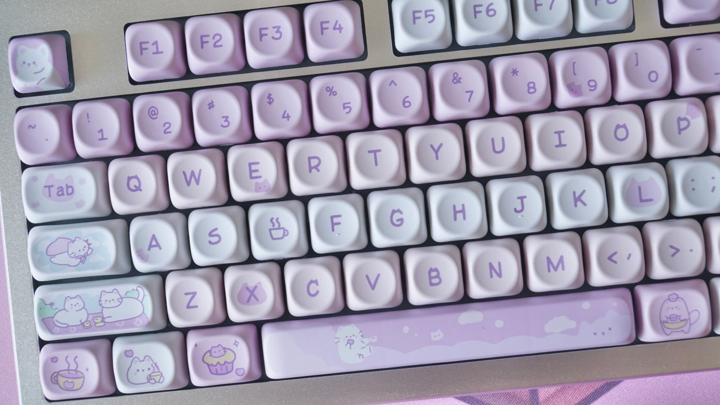 cats afternoon tea keycaps