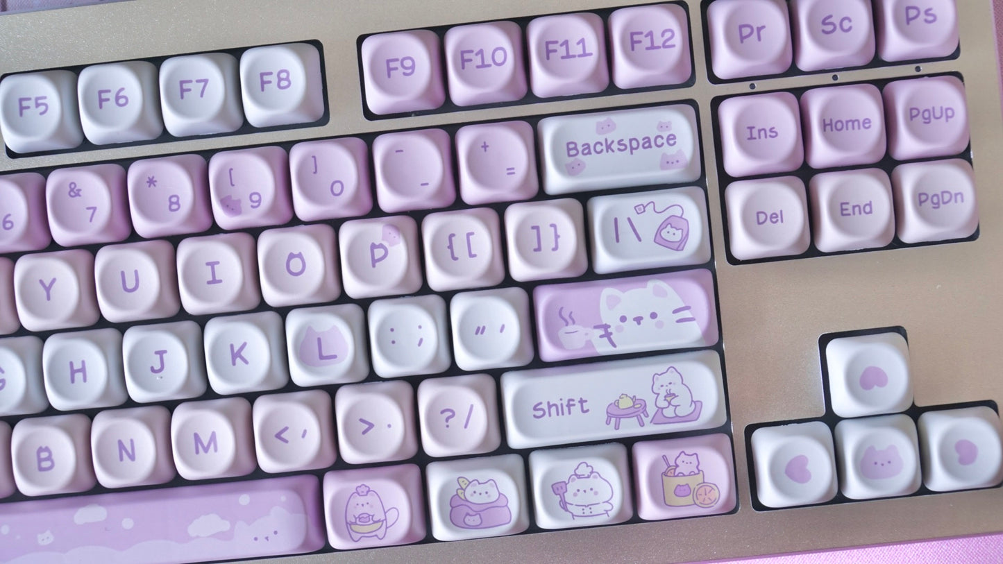 cats afternoon tea keycaps