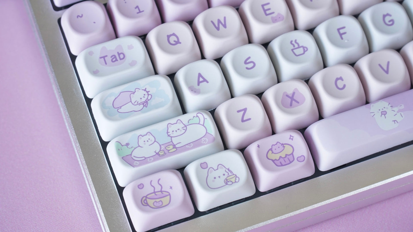 cats afternoon tea keycaps