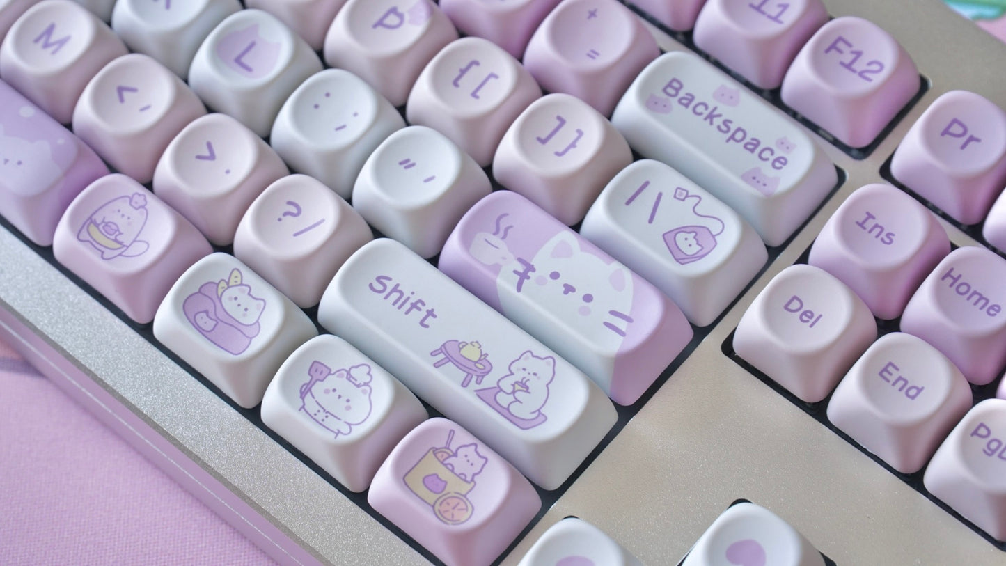 cats afternoon tea keycaps