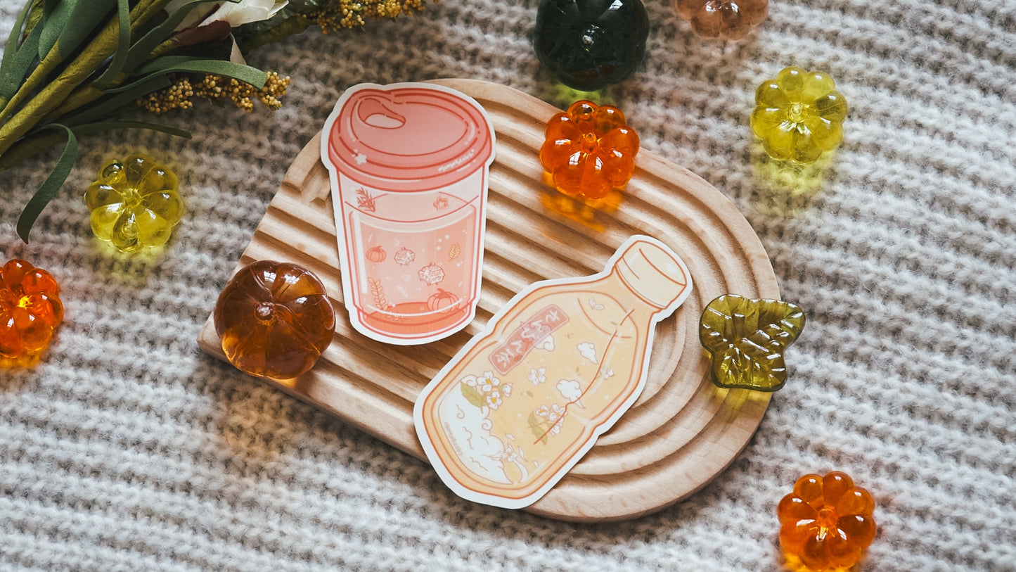 autumn drinks stickers