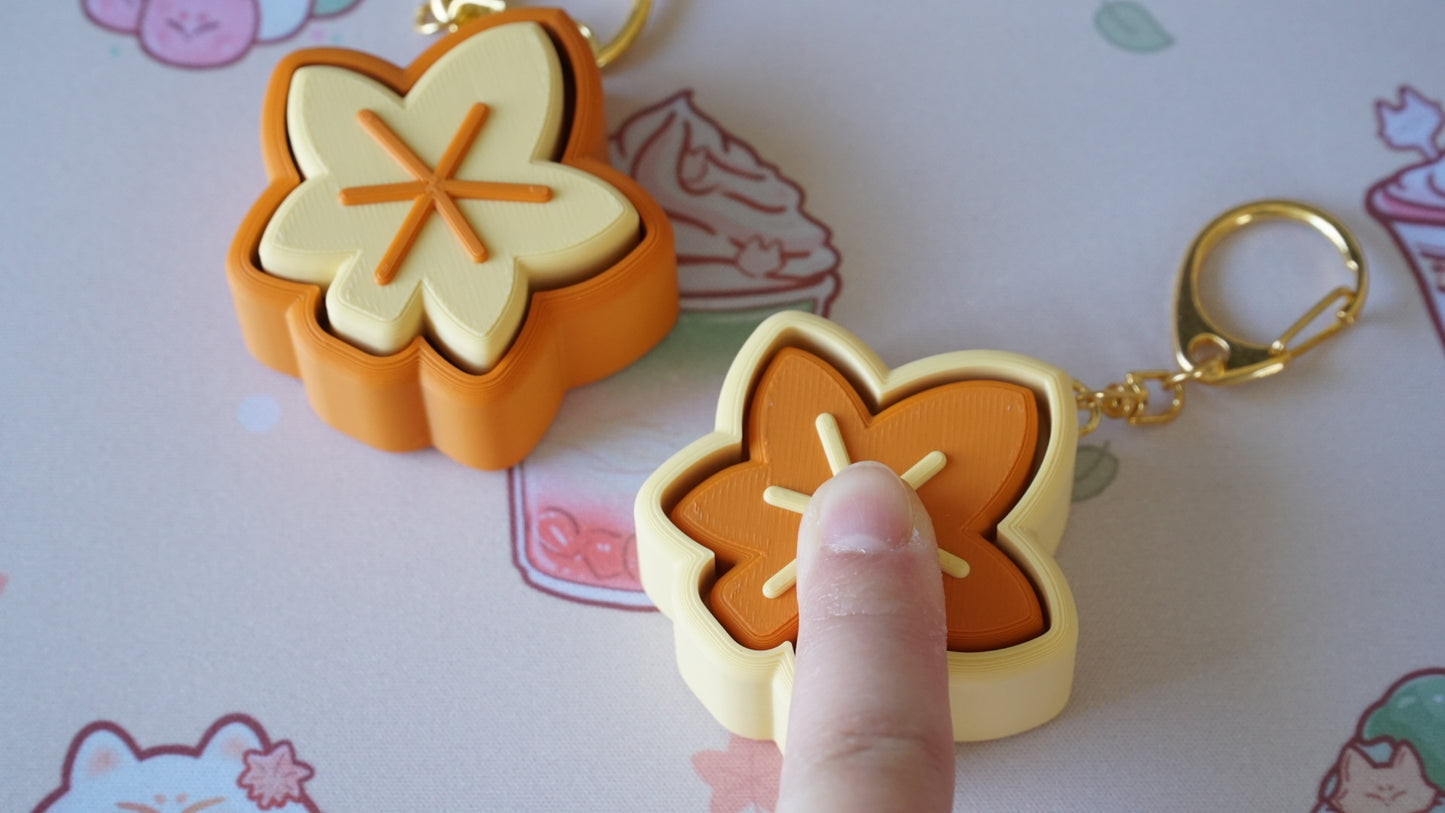 maple leaf clicky fidget keychain