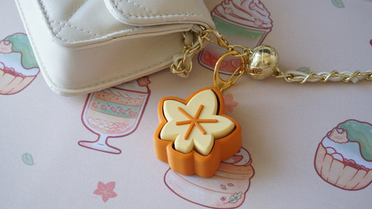maple leaf clicky fidget keychain