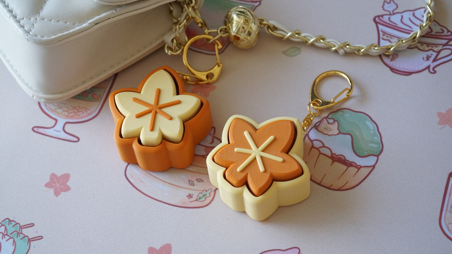 maple leaf clicky fidget keychain