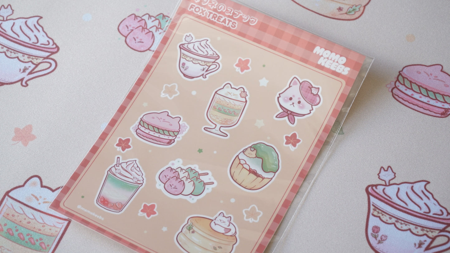 fox treats sticker sheet
