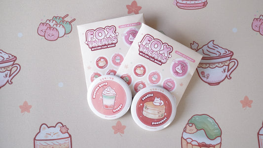 fox treats mystery can badges