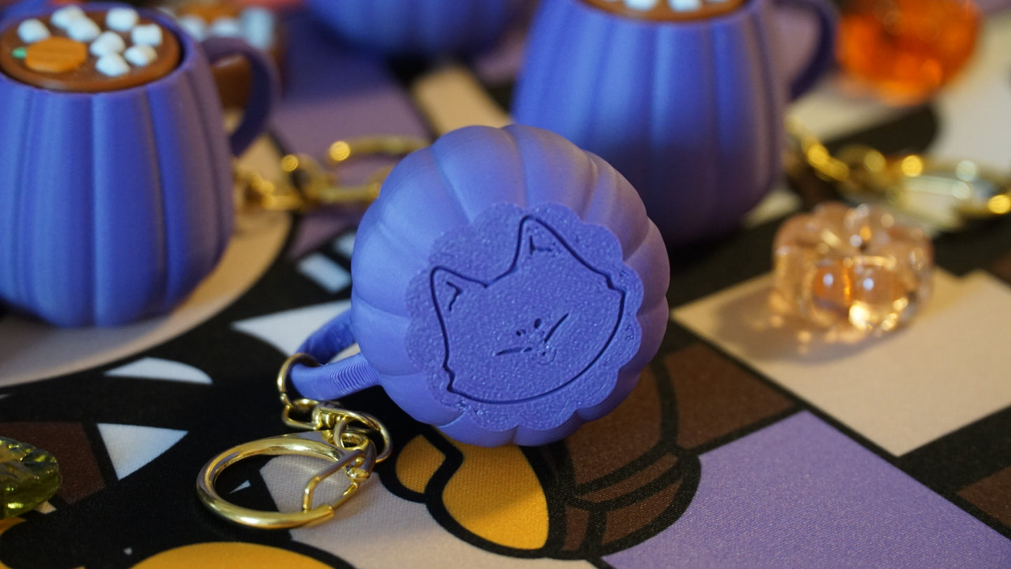 hot chocolate clicky fidget keychain