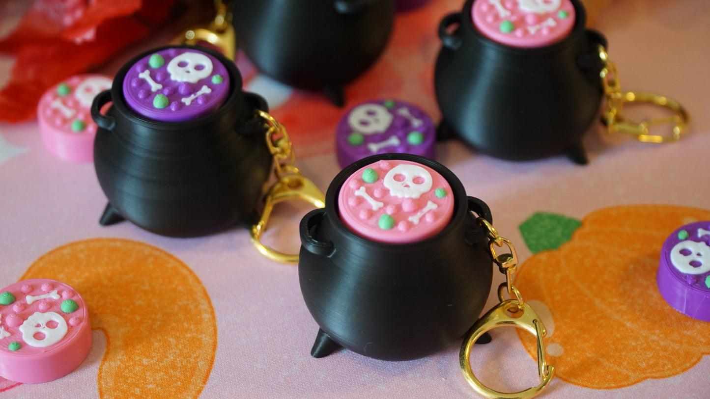 witch's cauldron clicky fidget keychain