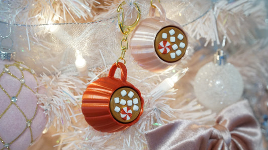 peppermint mocha clicky fidget keychain