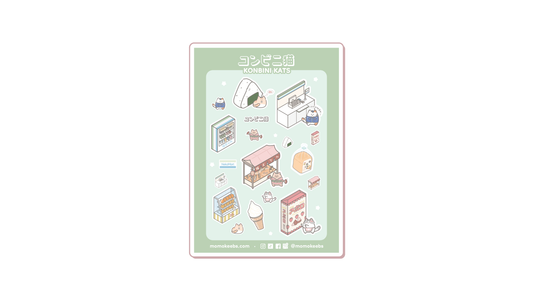 konbini kats sticker sheet