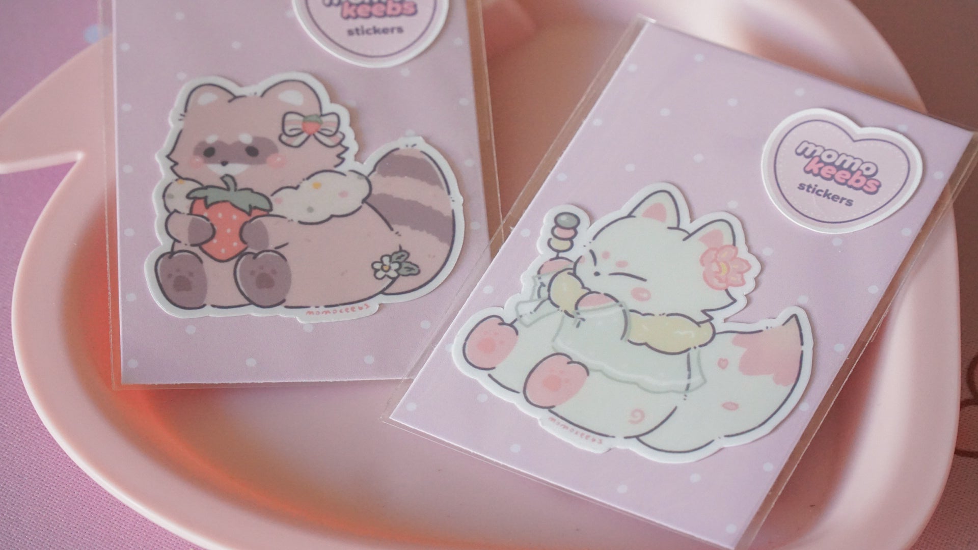 strawberry tanuki sticker