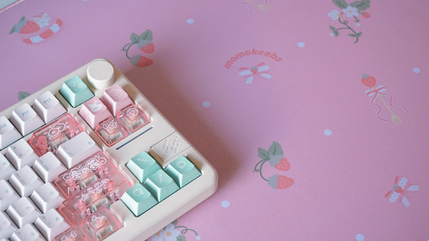 strawberry macaron deskmat