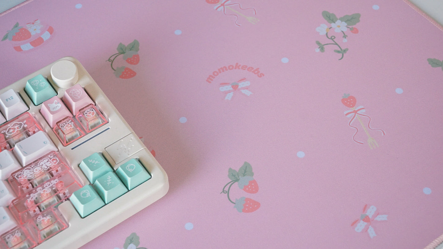 strawberry macaron deskmat