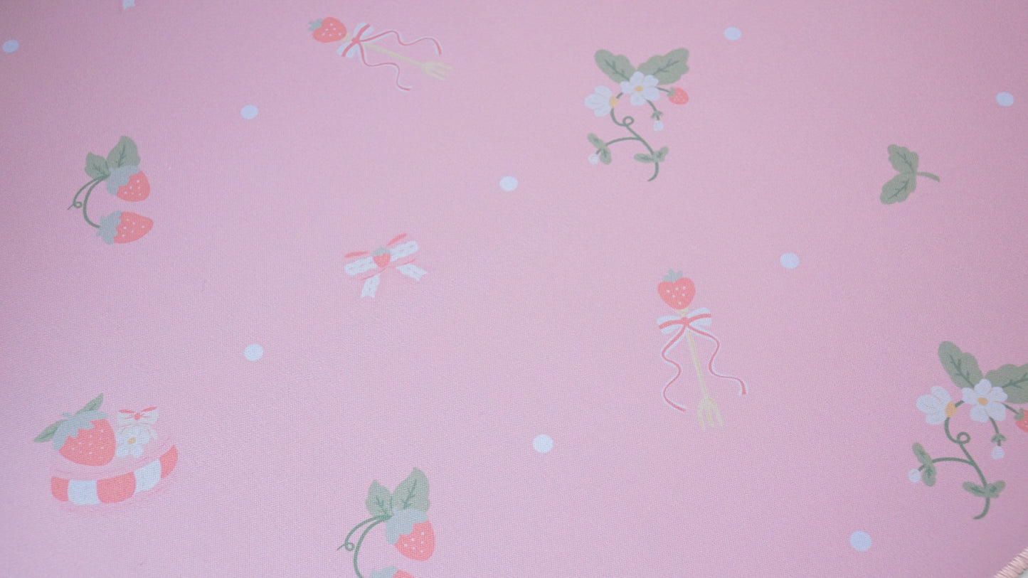 strawberry macaron deskmat