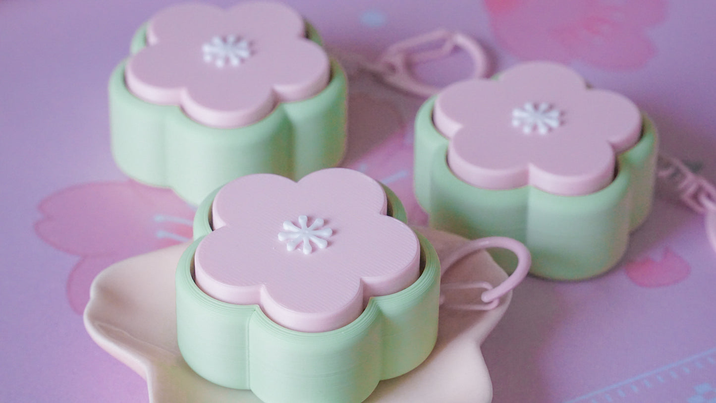 sakura clicky fidget keychains (dango colour)