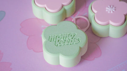 sakura clicky fidget keychains (dango colour)