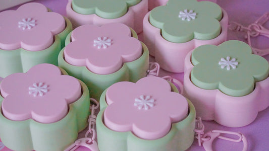 sakura clicky fidget keychains (dango colour)