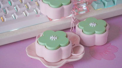 sakura clicky fidget keychains (dango colour)