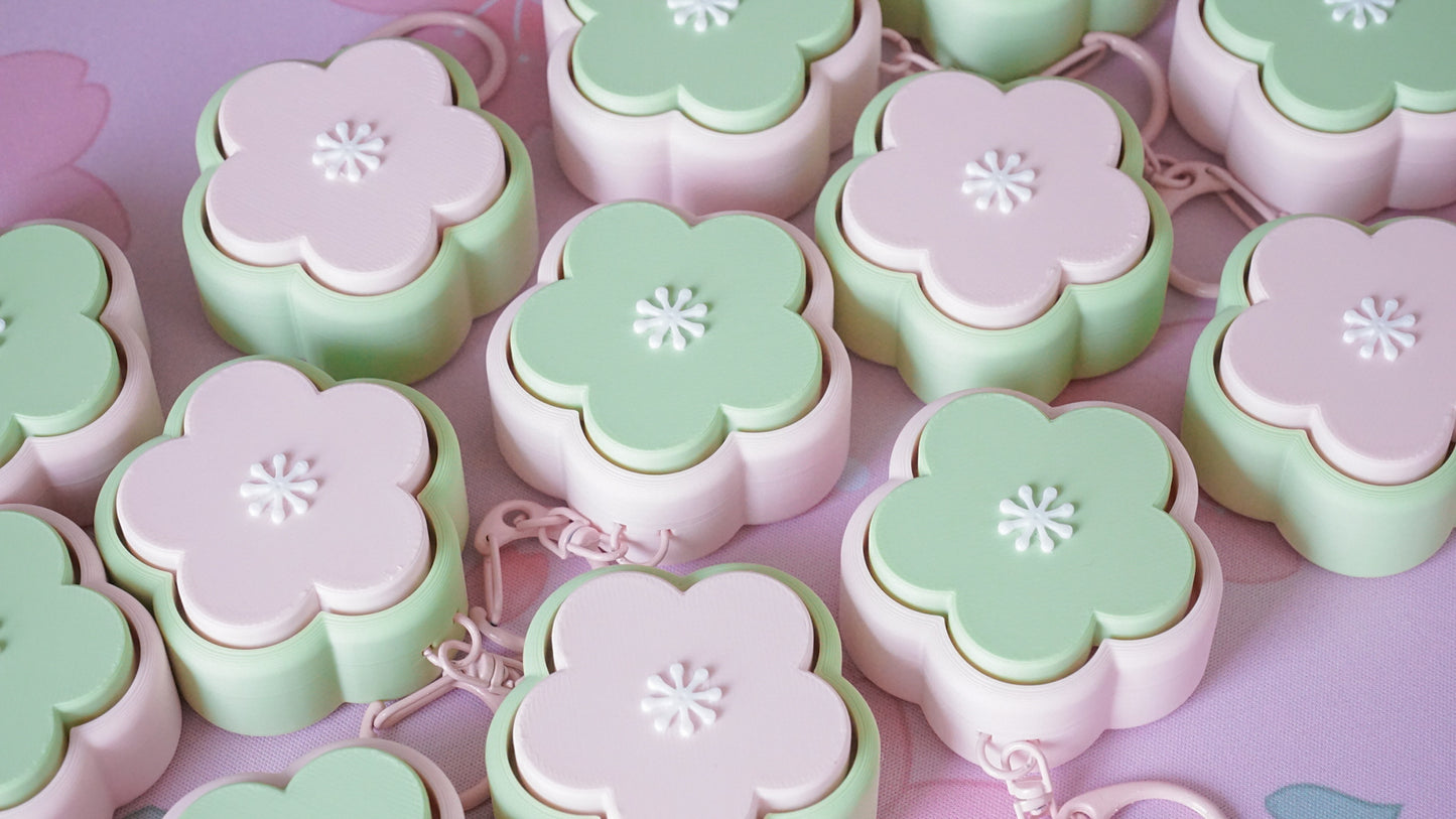 sakura clicky fidget keychains (dango colour)
