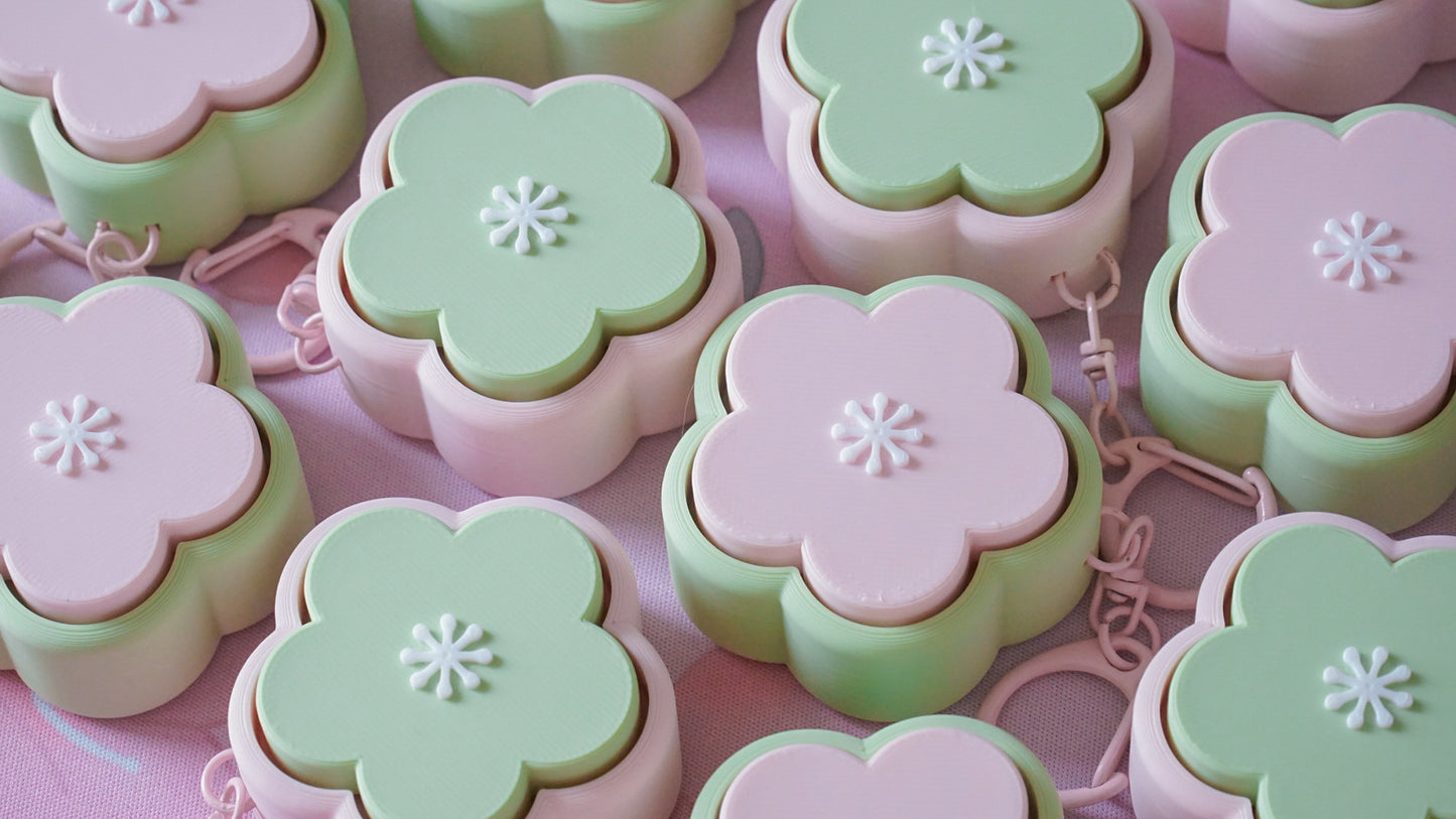 sakura clicky fidget keychains (dango colour)