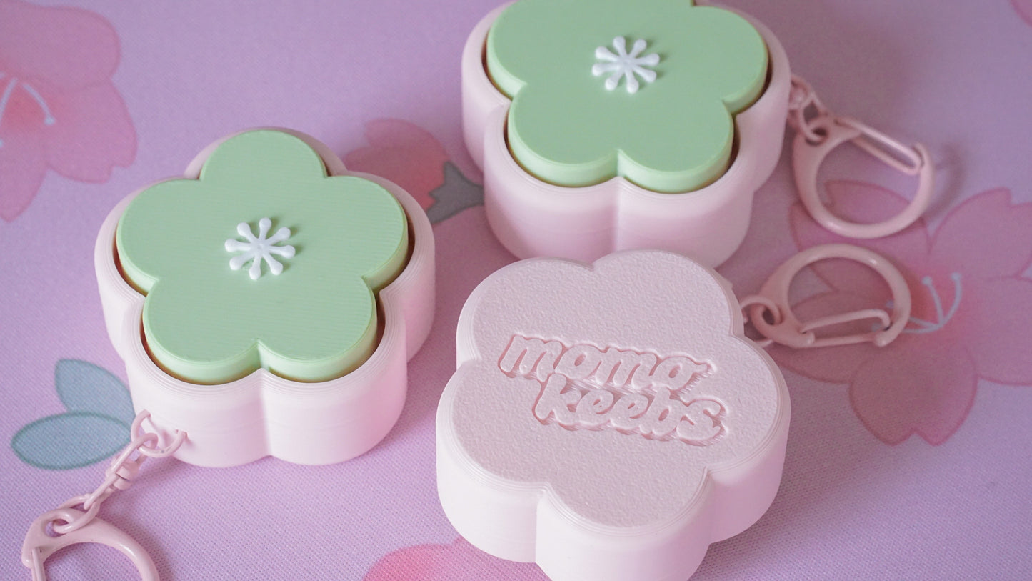sakura clicky fidget keychains (dango colour)