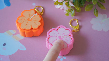 hibiscus clicky keychains
