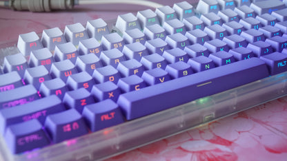 white purple gradient keycaps