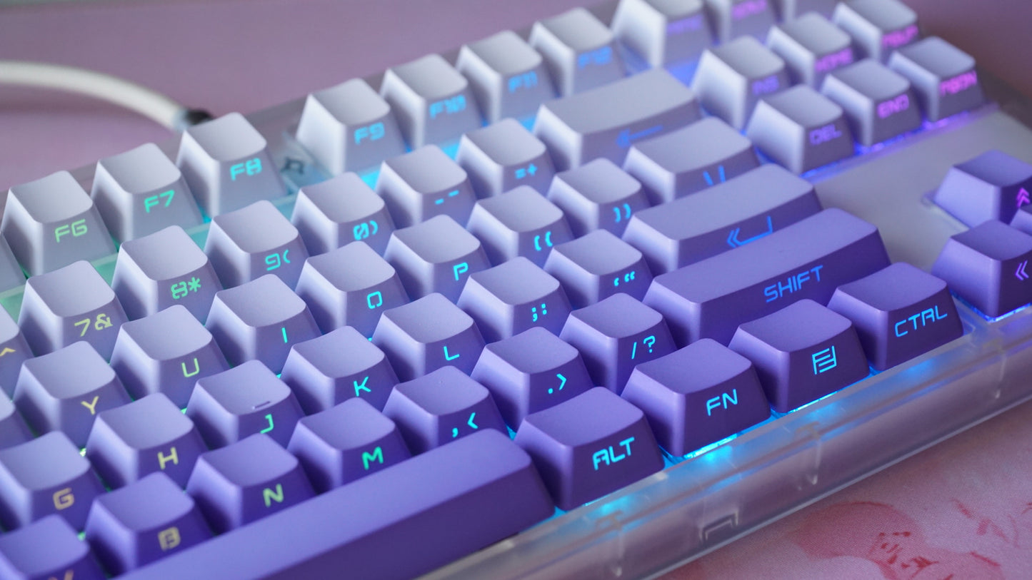 white purple gradient keycaps