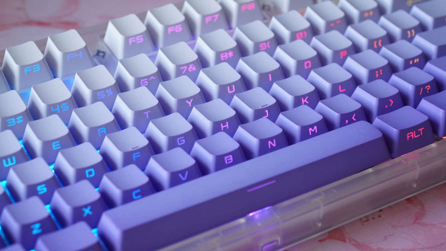 white purple gradient keycaps