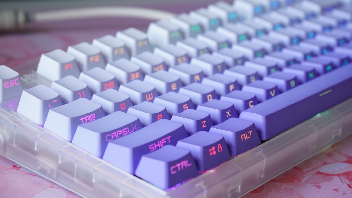 white purple gradient keycaps