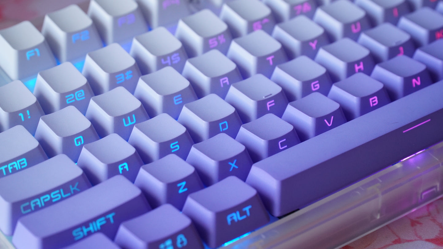 white purple gradient keycaps