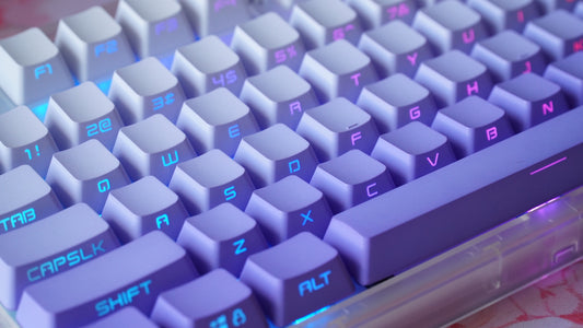 white purple gradient keycaps