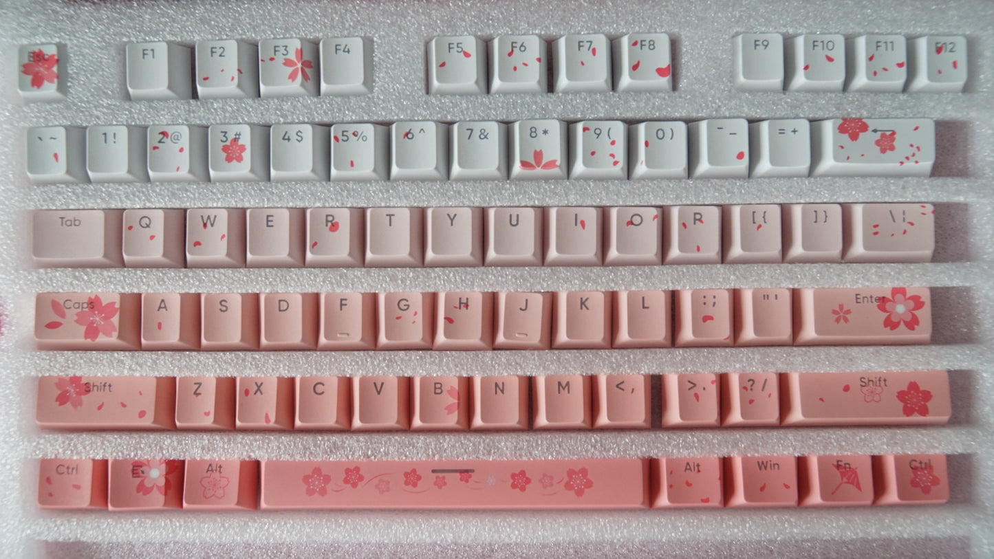 sakura gradient keycaps (top/front facing)