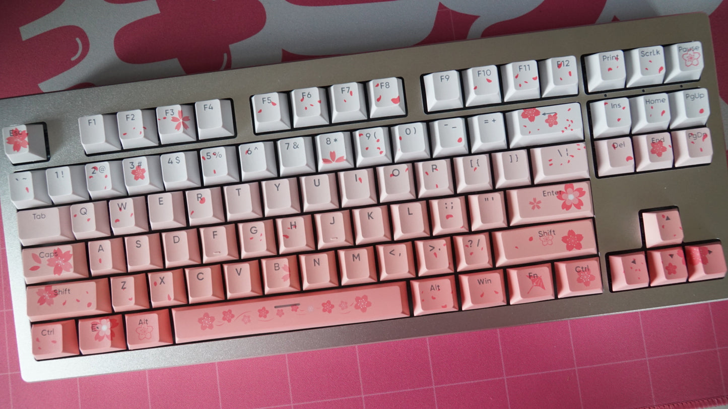 sakura gradient keycaps (top/front facing)