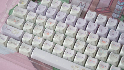 springtime raccoons keycaps