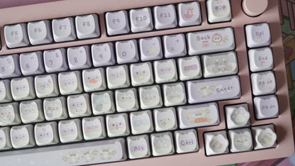 springtime raccoons keycaps