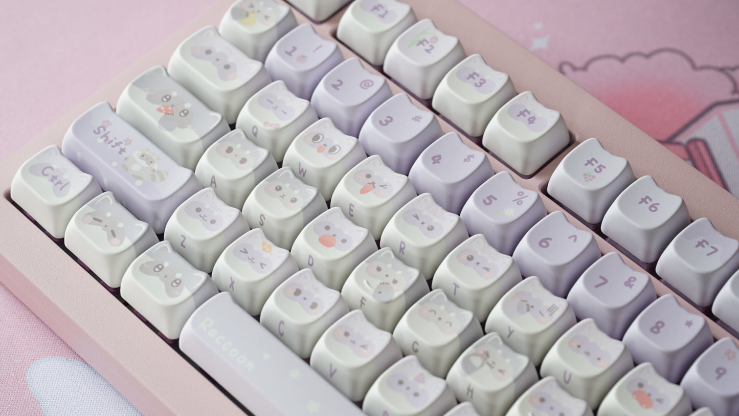 springtime raccoons keycaps