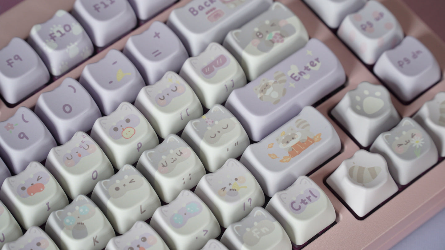 springtime raccoons keycaps