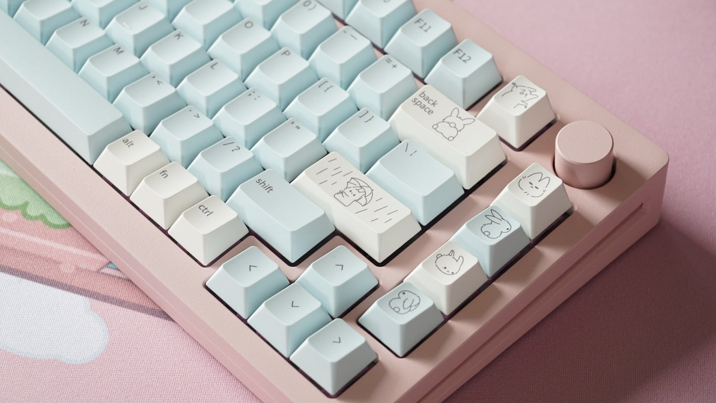 blue bunny keycaps