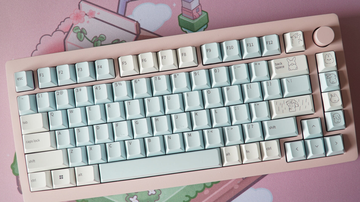 blue bunny keycaps