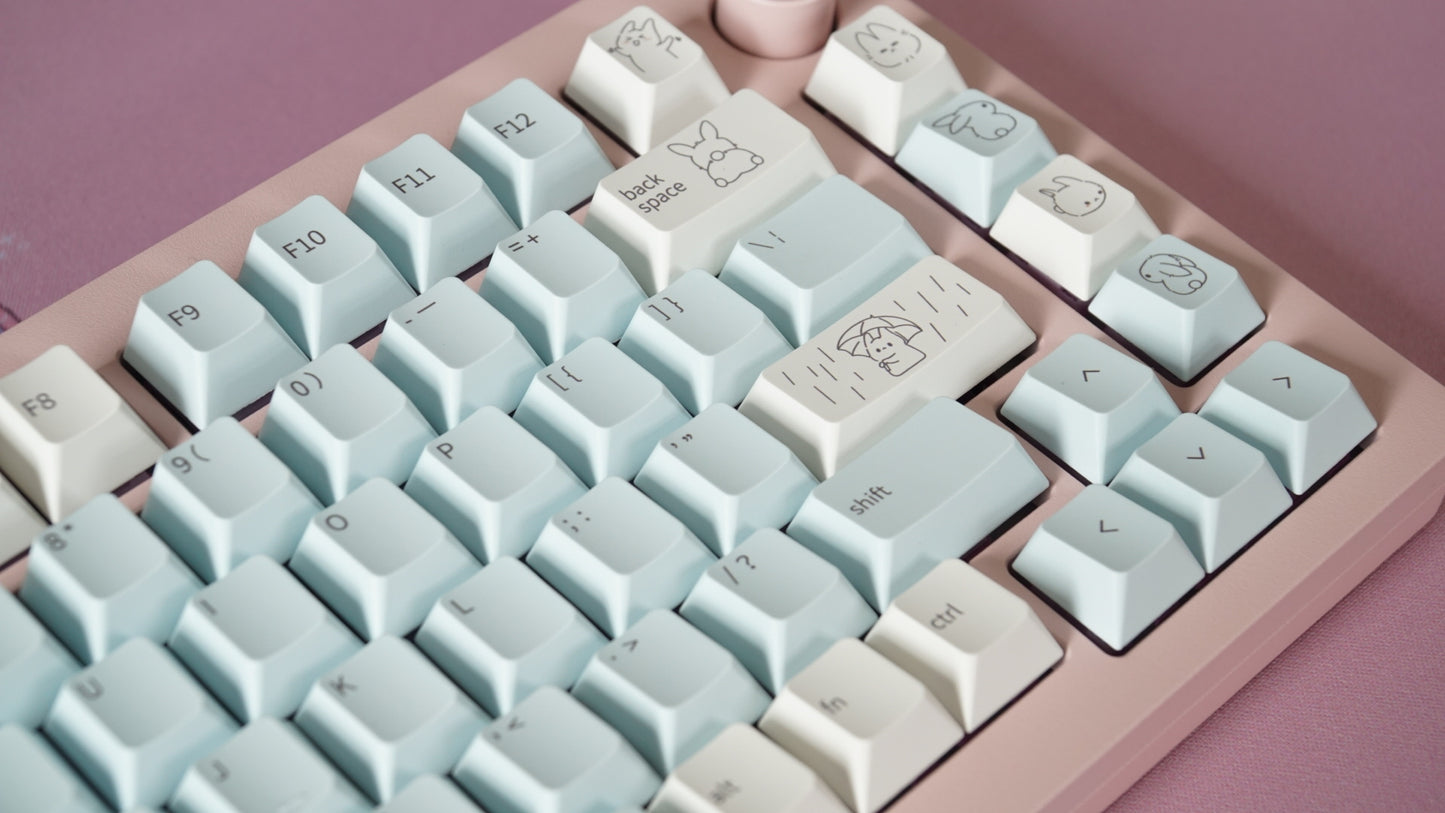 blue bunny keycaps