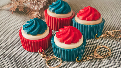 Christmas cupcake fidget keychains