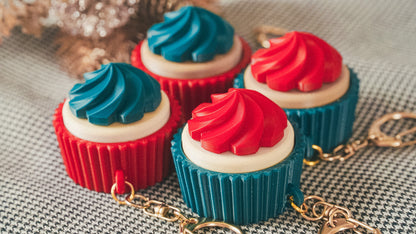 Christmas cupcake fidget keychains