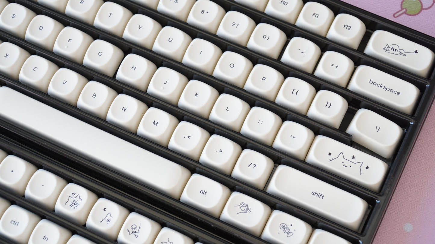 milky white keycaps