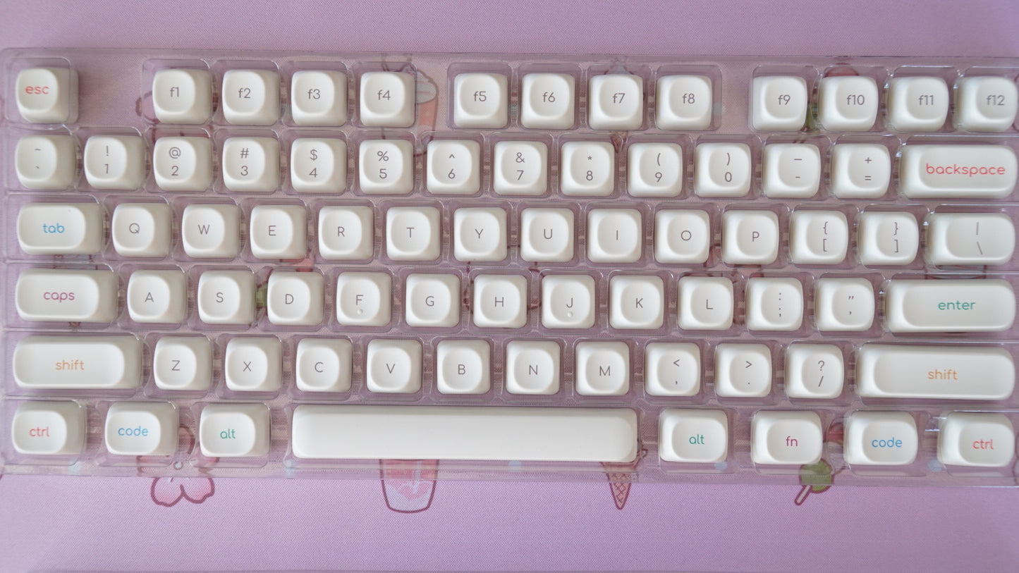 milky white keycaps