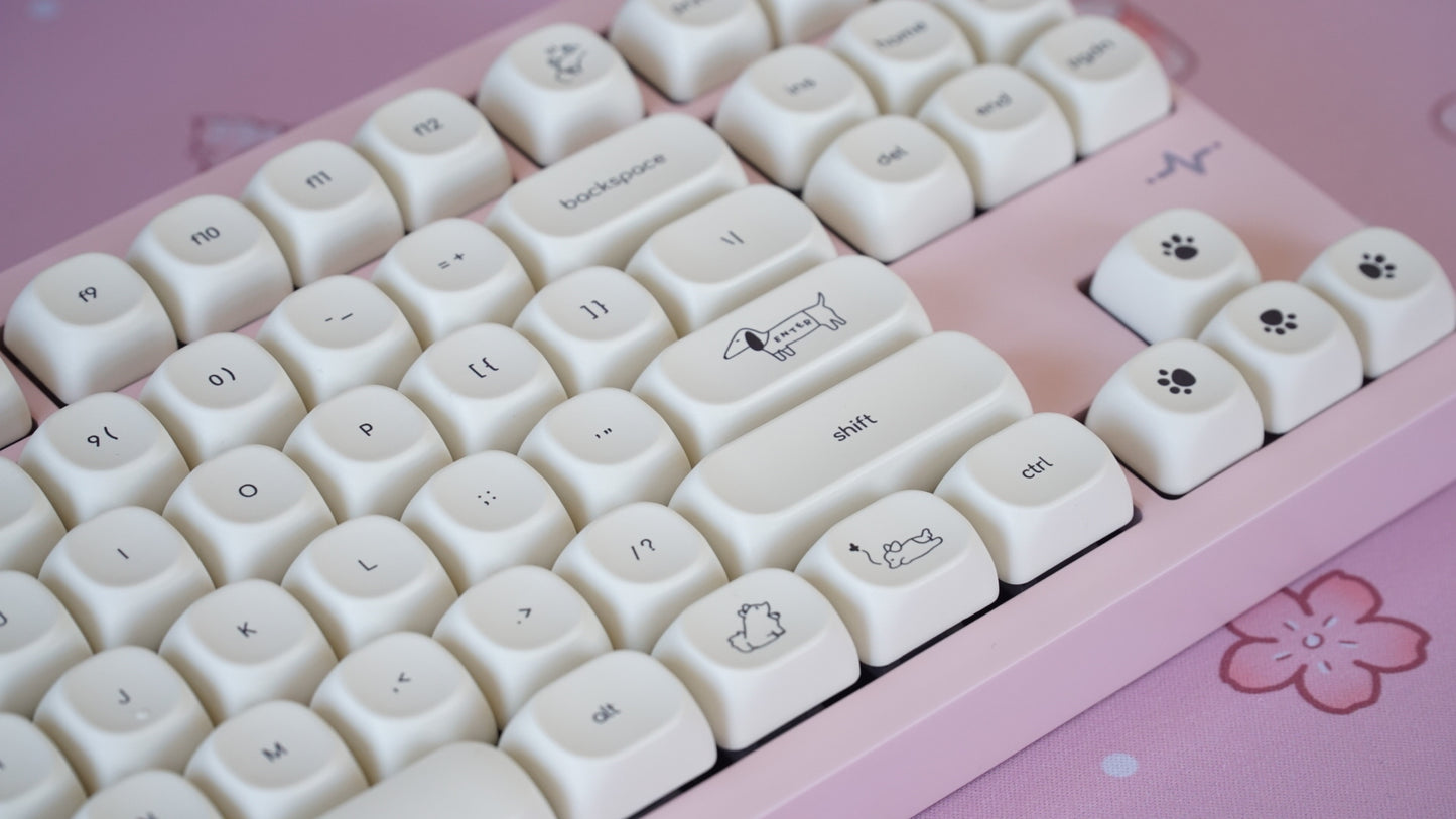 milky white keycaps