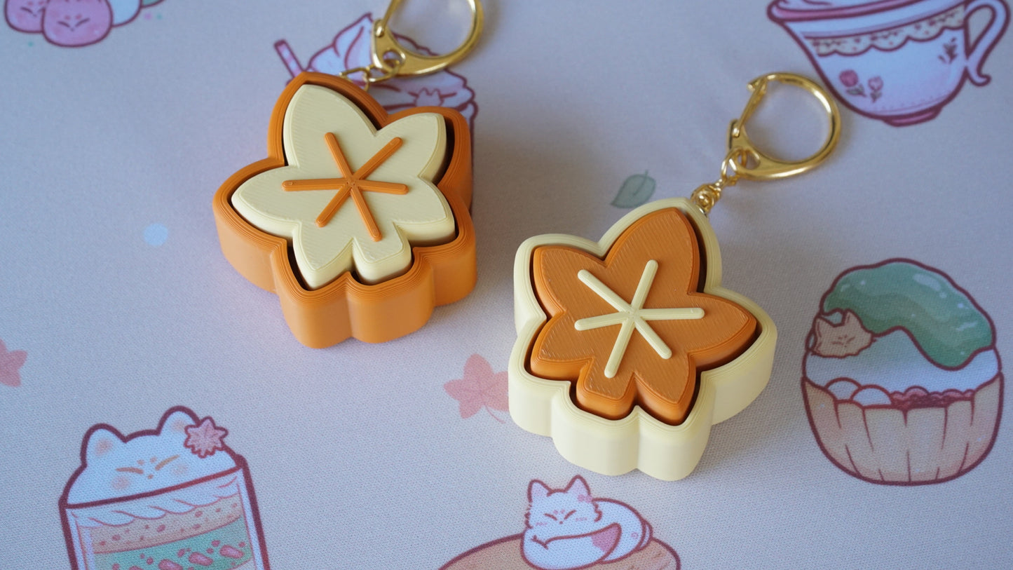 maple leaf clicky fidget keychain
