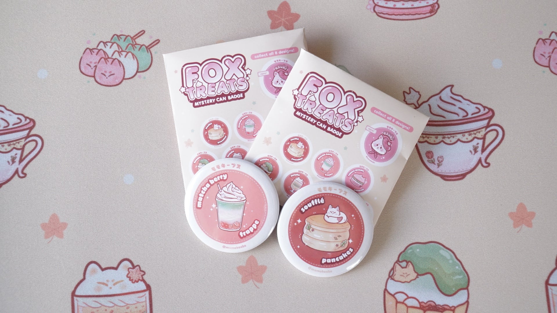 fox treats mystery can badges